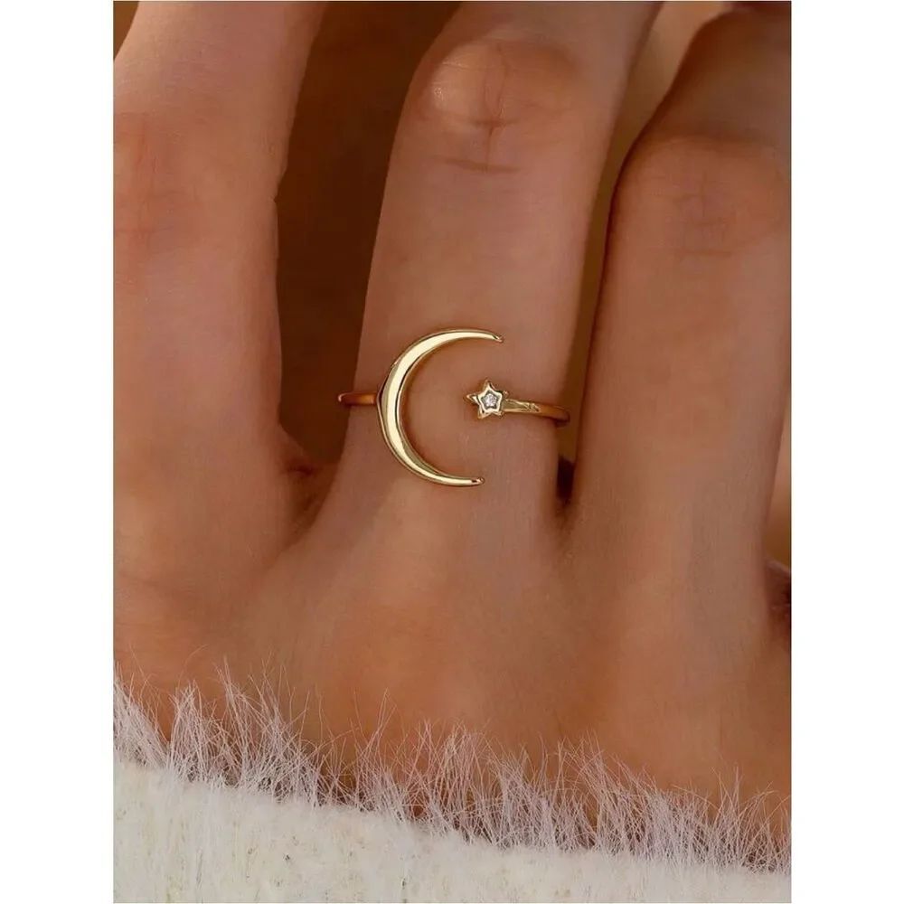 Moon star ring A2039